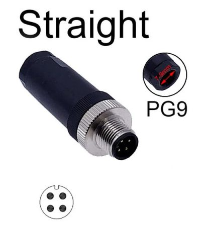 Разъем датчика M12, Straight Male PG9 4С